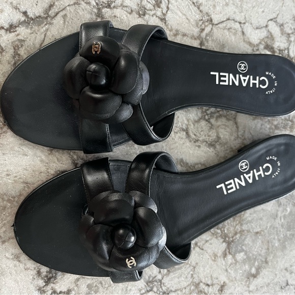 Chanel black sandals size 38.5 - Picture 4 of 4